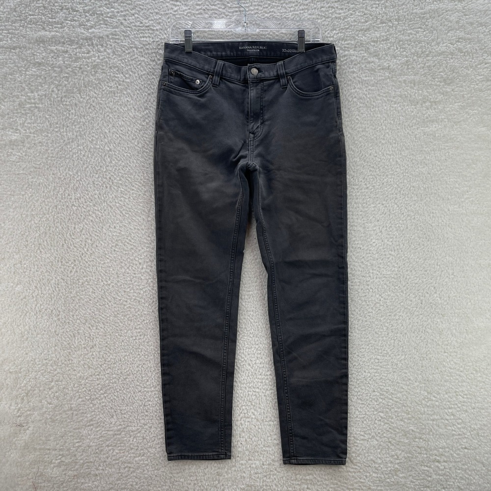 Banana Republic Traveler Jeans Mens 32x30* Grey Athletic Tapered Preppy Denim